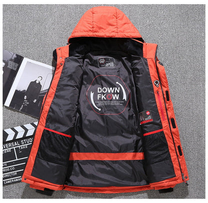 Weißer Entendaunenparka für Männer - Warme Winterjacke- Kostenlose Lieferung